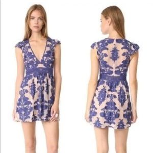 For love of Lemons Temecula lace embroidered floral detailed dress w/ pockets